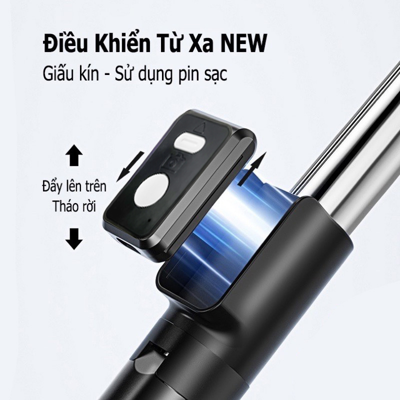 Gậy chụp ảnh tự sướng B11S có đèn trợ sáng hỗ trợ chụp ảnh quay video,gậy chụp ảnh kiêm tripod B11s