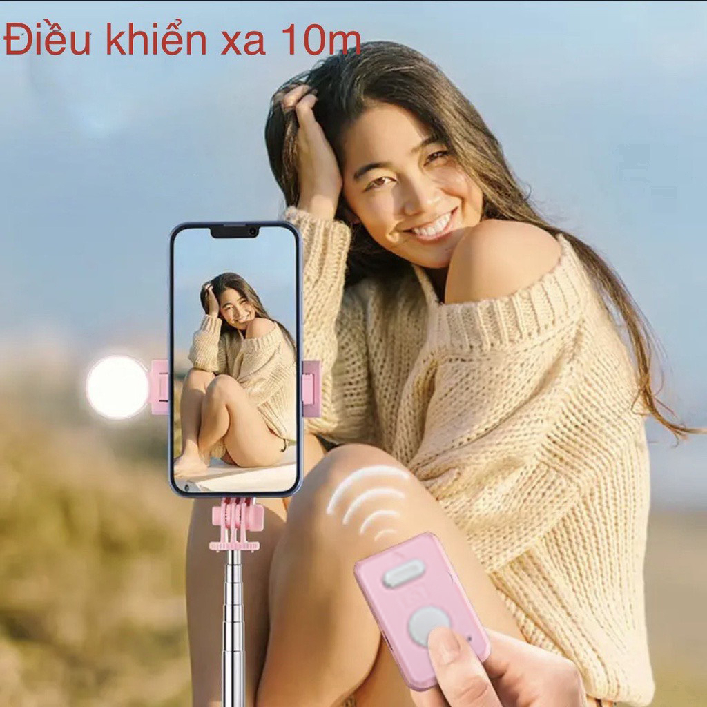 Gậy chụp ảnh tự sướng B11S có đèn trợ sáng hỗ trợ chụp ảnh quay video,gậy chụp ảnh kiêm tripod B11s