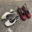Giày giày búp bê nữ cao gót 3 phân kiểu dáng slingback chất xi bóng phối nơ thời trang-Min366XBNC