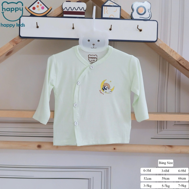(HK 020) SET 3-5 Áo Dài Tay HAPPY KIDS Sơ Sinh PepTit Chất Thoáng Mát, Mềm Mịn Cho Bé Từ 3 - 9kg