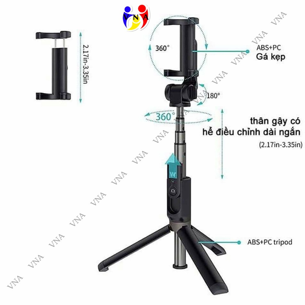 Gậy Chụp Ảnh Tự Sướng 3 Chân Đa Năng Q07 – ,Quay Phim, Livestream Chụp Hình