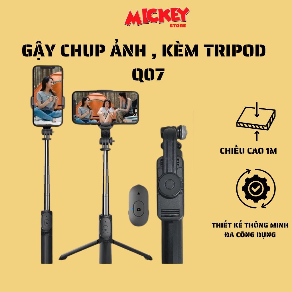 Gậy Chụp Ảnh Tự Sướng 3 Chân Đa Năng Q07 – ,Quay Phim, Livestream Chụp Hình