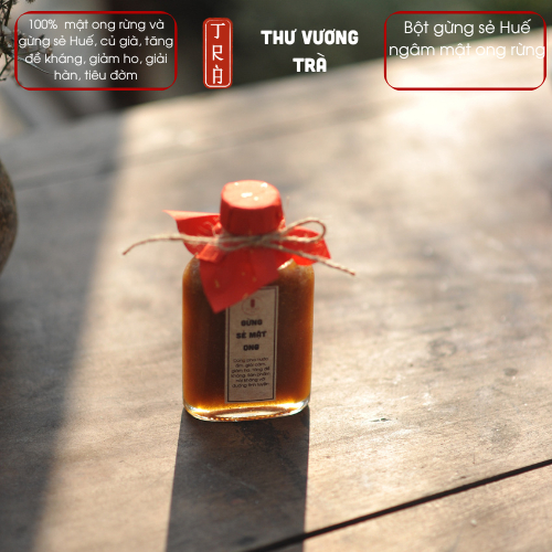 Bột gừng sẻ Huế ngâm mật ong rừng- Thư Vương Trà- đóng chai thủy tinh 100ml