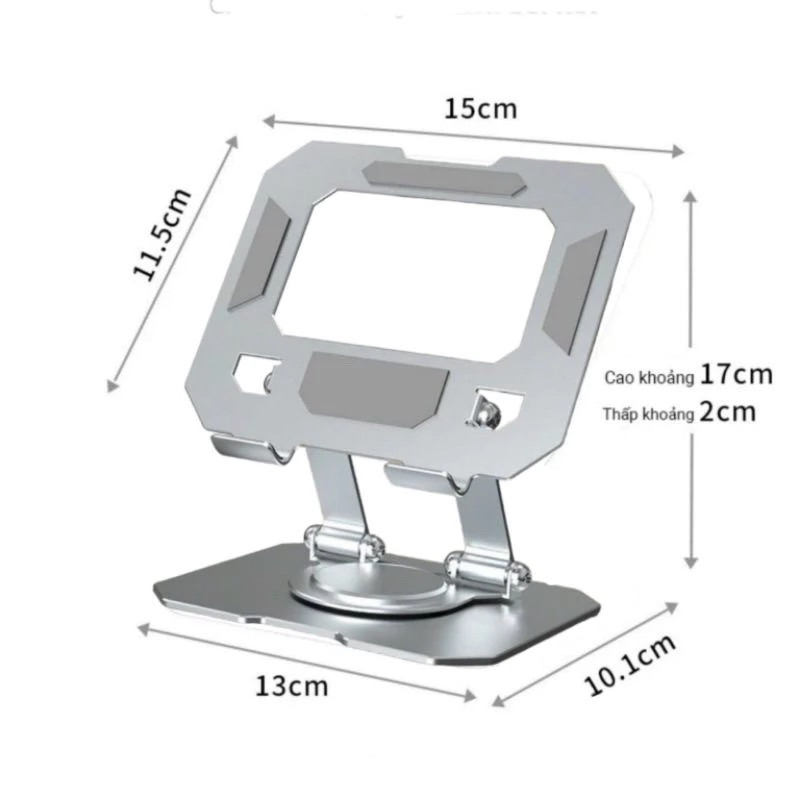 Giá Đỡ iPad, Máy Tính Bảng, Điện Thoại – Gập Gọn, Xoay 360 Độ, Kim Loại Cao Cấp, Size To
