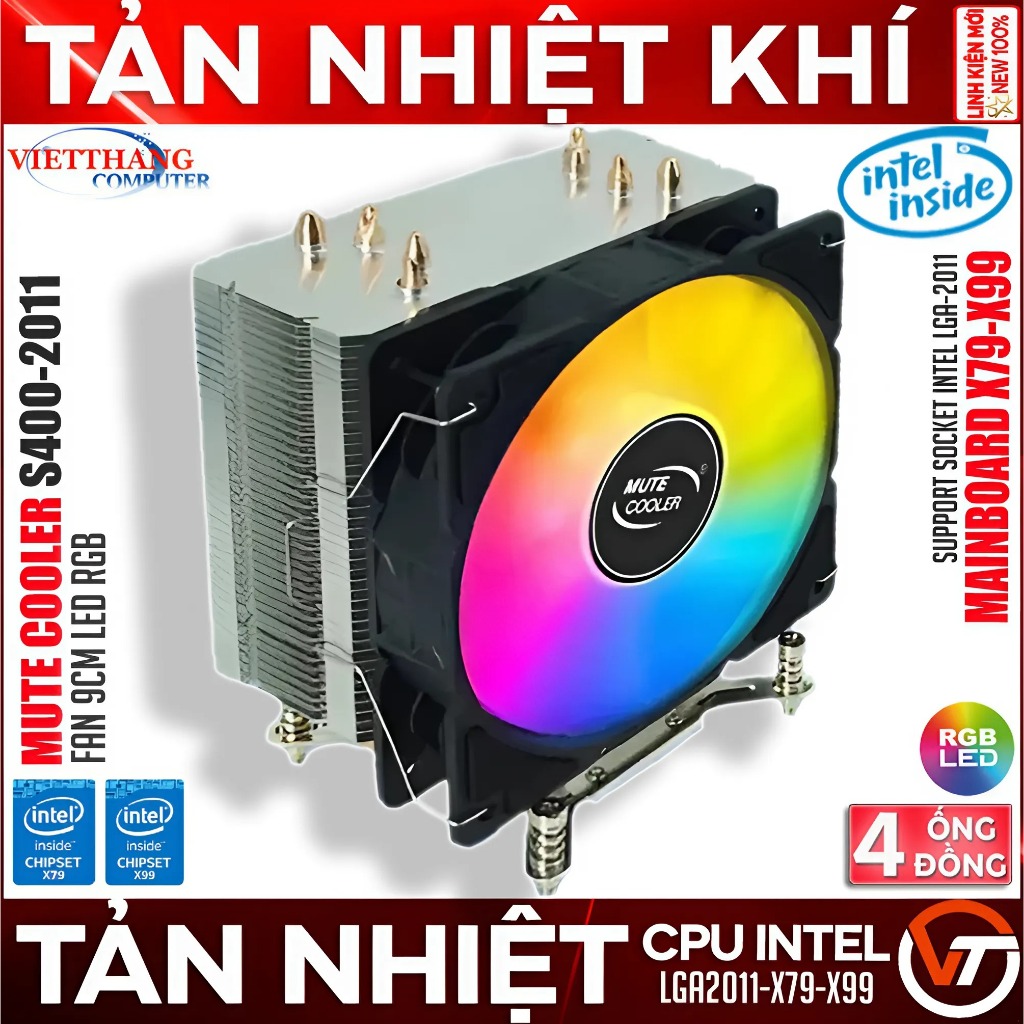 Tản nhiệt khí CPU MuteCooler S400-2011 4P1F 4 Ống Đồng 1 Fan 9cm Led ...