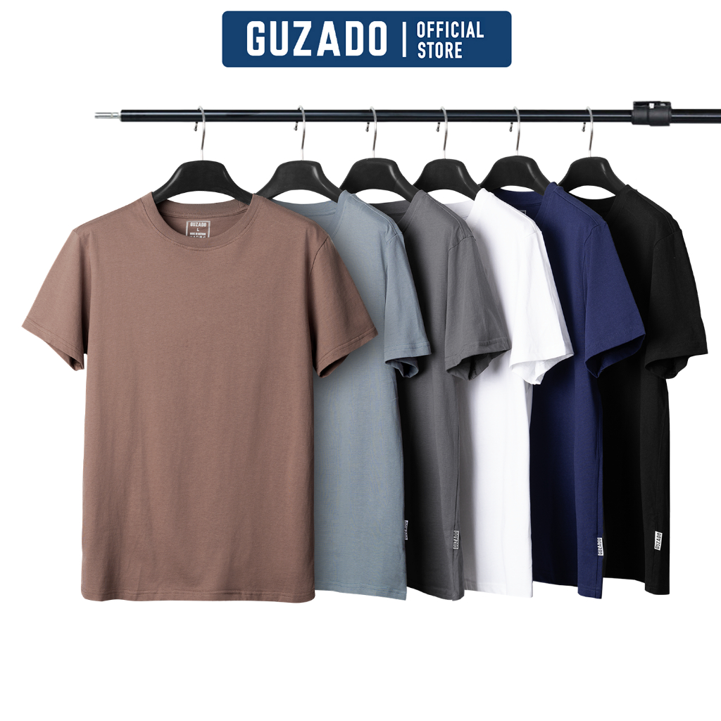 Áo Thun Nam T-Shirt GUZADO FORM RỘNG,Mẫu BASIC Chuẩn Form Cotton Dày Dặn, Mềm Mịn GTS05