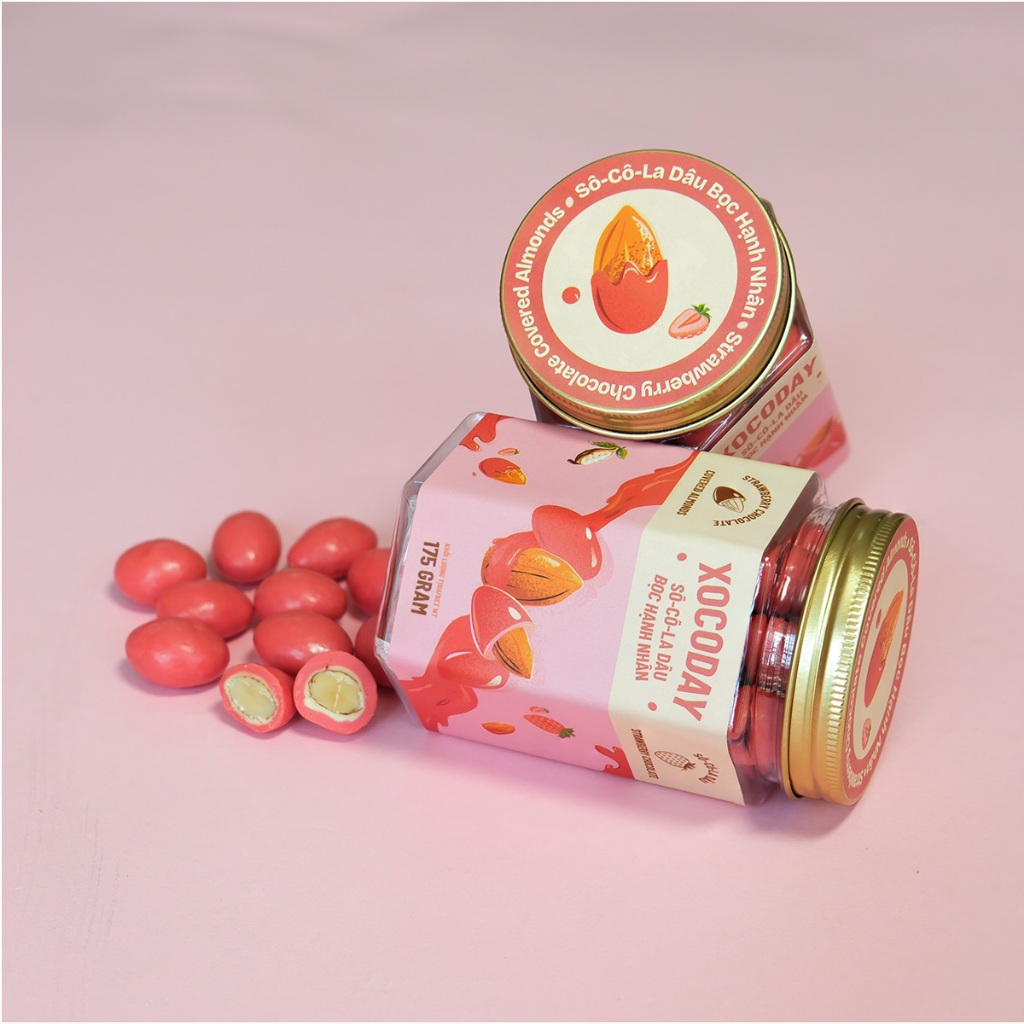 Ảnh Sô-cô-la Dâu bọc hạnh nhân - Xocoday - Hủ 175g - Heyday 2