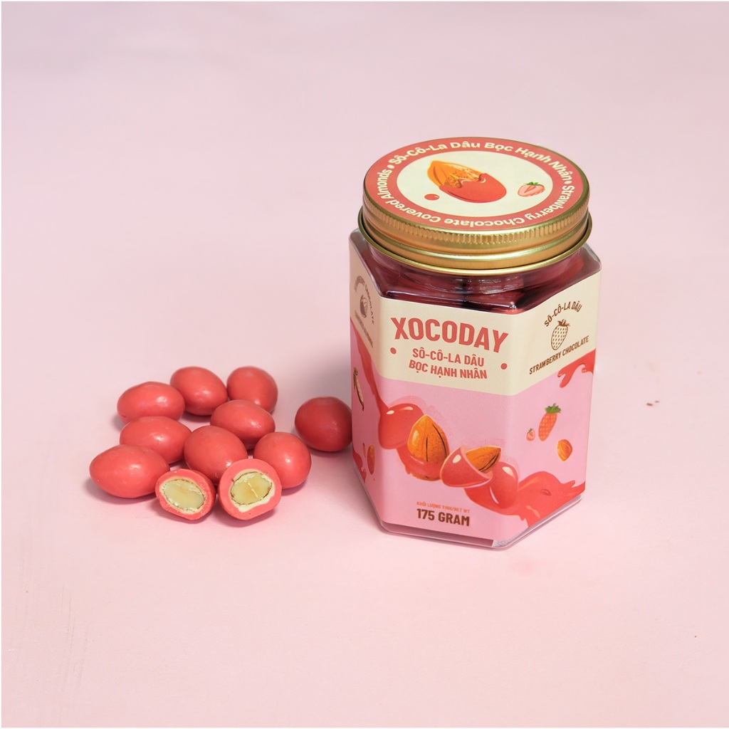 Ảnh Sô-cô-la Dâu bọc hạnh nhân - Xocoday - Hủ 175g - Heyday 1
