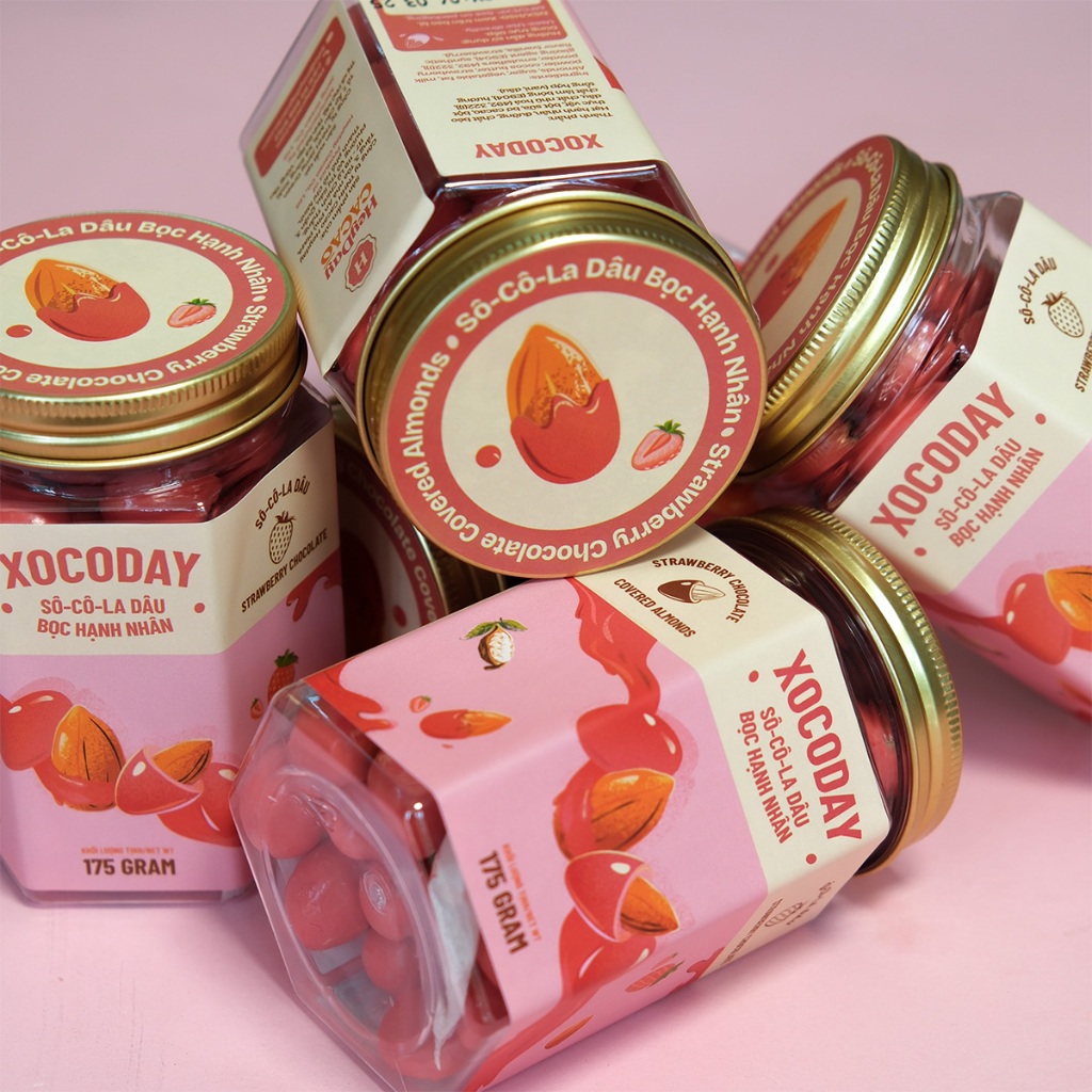 Ảnh Sô-cô-la Dâu bọc hạnh nhân - Xocoday - Hủ 175g - Heyday 4