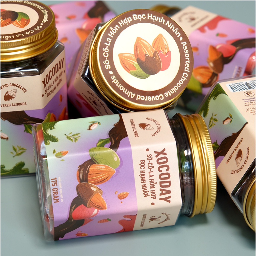 Ảnh Sô-cô-la bọc hạnh nhân Mix vị - Xocoday - Hủ 175g - Heyday 3
