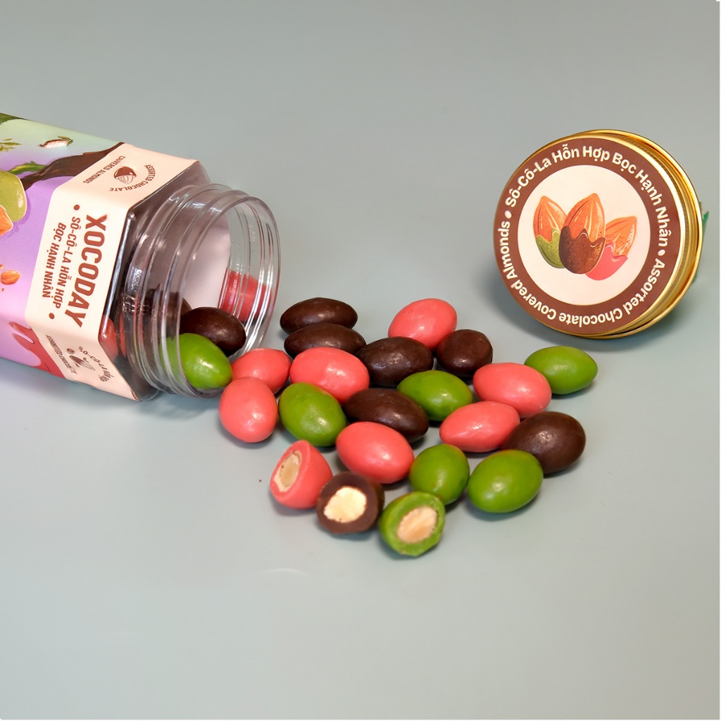 Ảnh Sô-cô-la bọc hạnh nhân Mix vị - Xocoday - Hủ 175g - Heyday 2