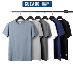 Áo Thun Trơn Cotton GUZADO, Dày Dặn Mềm Mát, Thấm Hút Cực Tốt, Co Giãn Thoải Mái GTS05-GCTS25S005