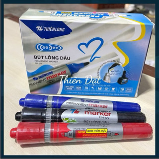 Hộp 10 cây bút lông dầu 2 đầu PM09 loại rẻ, bút dạ dầu PM09 loại rẻ, bút lông dầu 2 đầu loại rẻ PM 09
