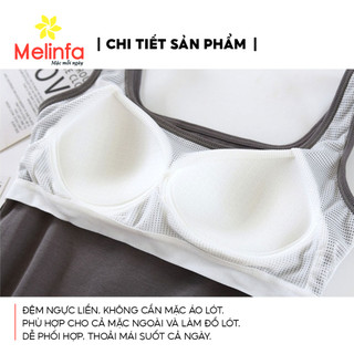 Áo ba lỗ nữ cao cấp có đệm chất vải Cotton  tự nhiên mềm mại thoáng mát MELINFA VAA0557