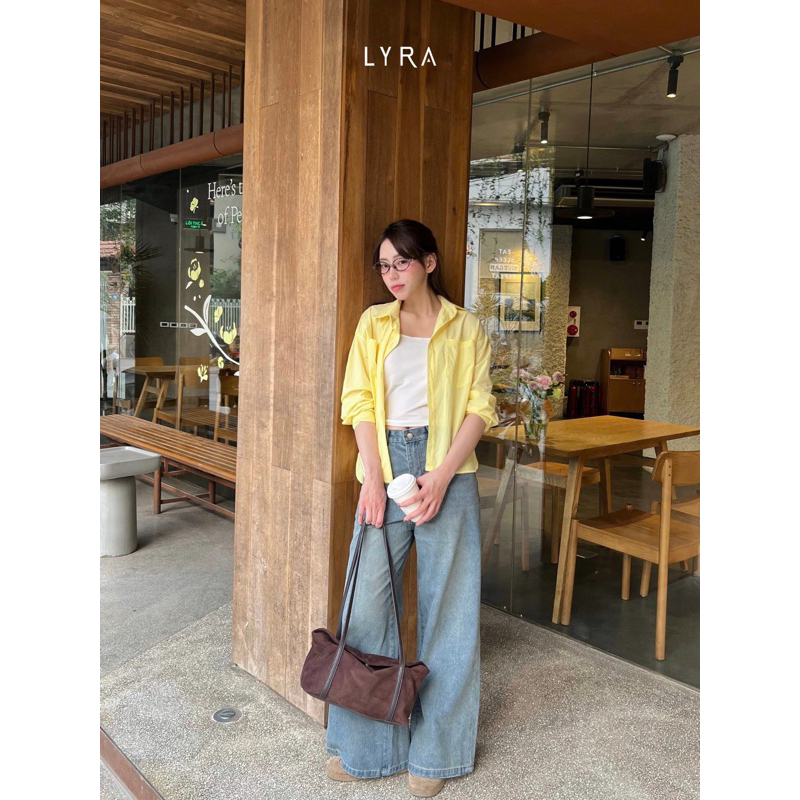 Ảnh LYRA - Áo sơ mi nữ dài tay form rộng hai túi kiểu dáng basic, chất cotton thô Hàn cao cấp LWNSM009 4