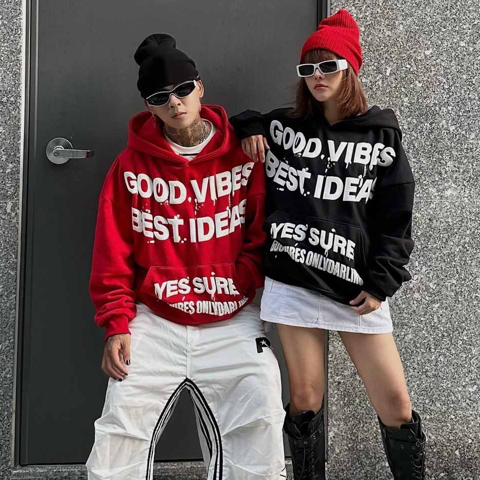 [CHÁY🔥] Áo KHOÁC Hoodie Chữ Nổi GOOD VIBES 4 Màu Nam Nữ Ulzzang Unisex Trùm Nón Chất Liệu Nỉ -  SSL