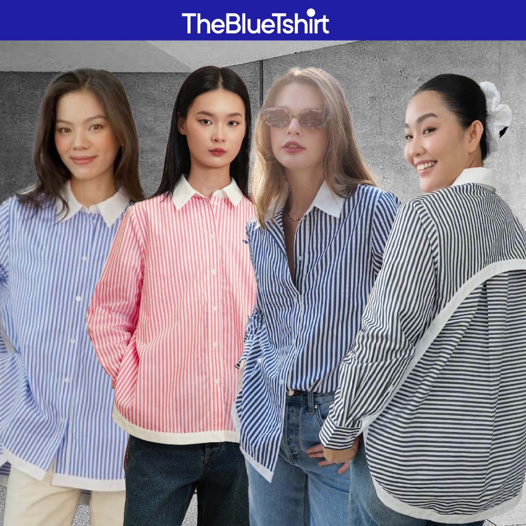 Ảnh TheBlueTshirt - Áo Sơ Mi Phom Rộng Kiểu Nữ - Modern Arc Oversized Shirt - Women 1