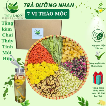 Trà Thảo Mộc, Trà Dưỡng Nhan 7 vị thảo mộc (Set 10 Gói Lẻ) Trà T Đẹp Da, Giảm Cân, Mát Gan, Thanh Lọc, Dễ Ngủ