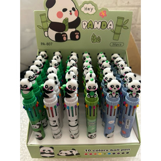 Bút bi bấm 10 màu Capybara, gấu dâu, labubu kuromi gấu trúc, bút bi bấm 10 màu tiện lợi