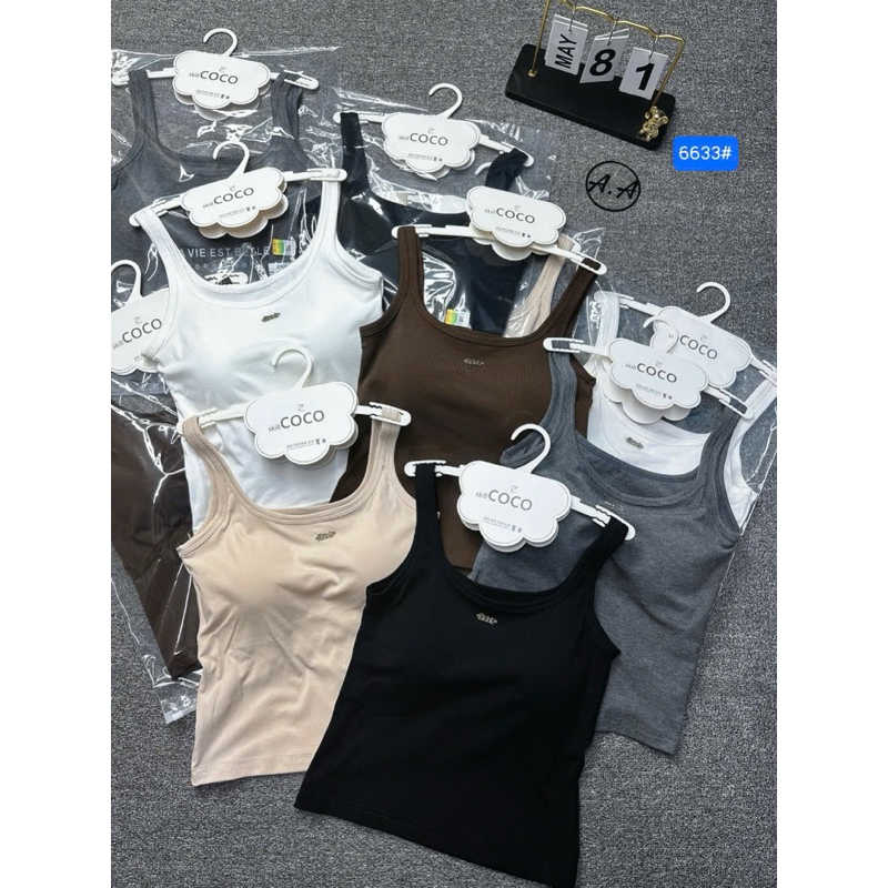 Áo ba lỗ 6633#. Hàng QC có túi móc riêng từng áo sịn so