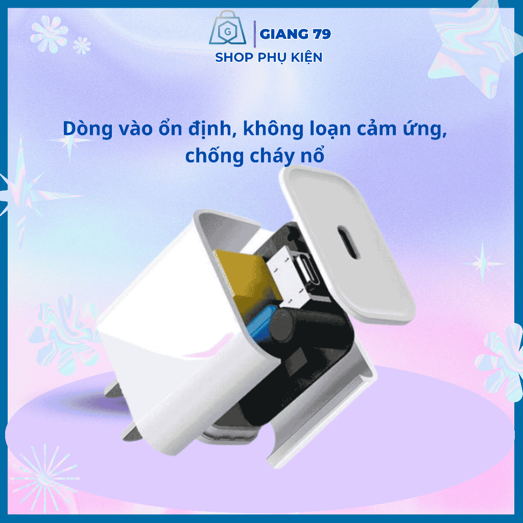 Bộ Sạc PD 20W Siêu Nhanh l| Sạc Không Nóng, An Toàn, Bảo hành 12 tháng, 30 phút đầy 50% pin