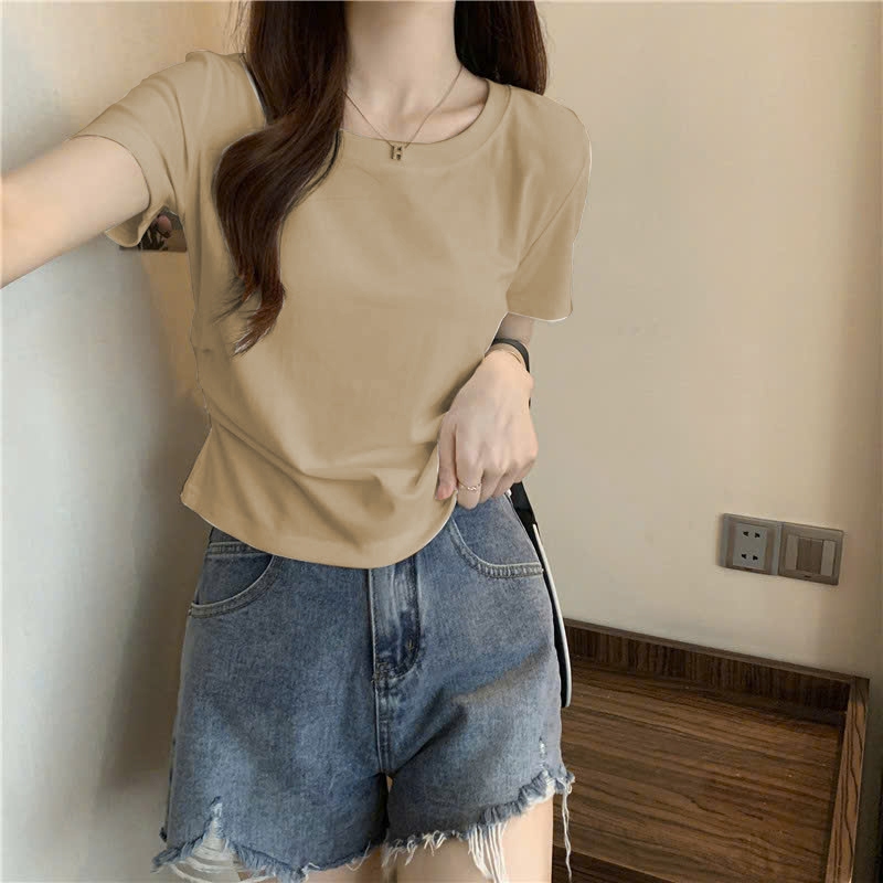 Áo Nữ Thắt Eo Chất Thun Cotton Mịn Mẫu Mới Mặc Xinh Tôn Dáng