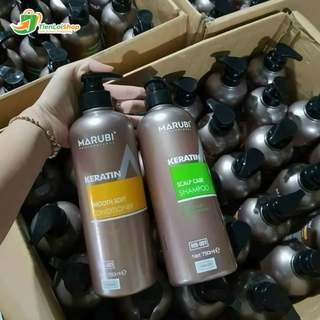 Dầu gội dầu xả KERATIN MARUBI 750ml,cặp gội xả Marubi phục hồi,dầu gội cặp giảm rụng tóc chính hãng