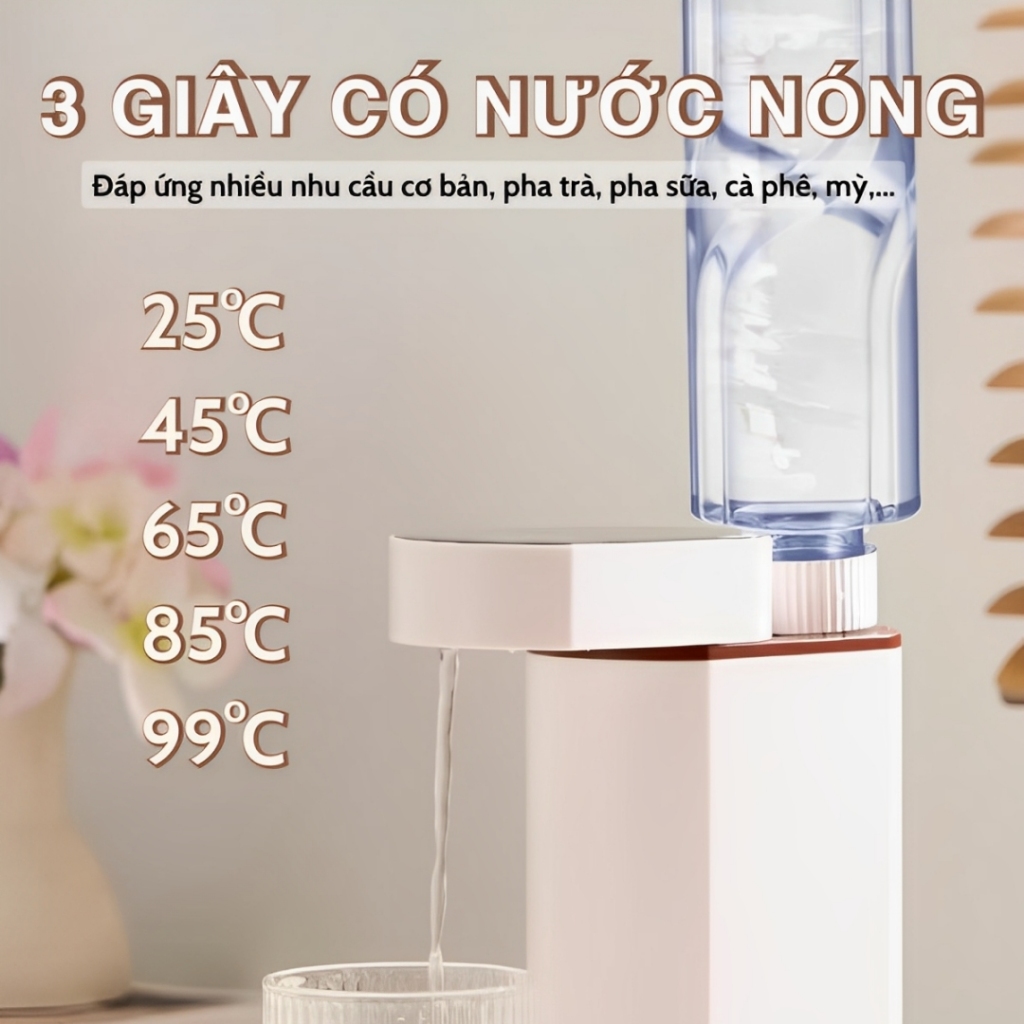 Máy làm nóng nước nóng tức thời để bàn gia đình di động 3 giây, máy bơm nước nóng du lịch mini, máy làm nóng 3s