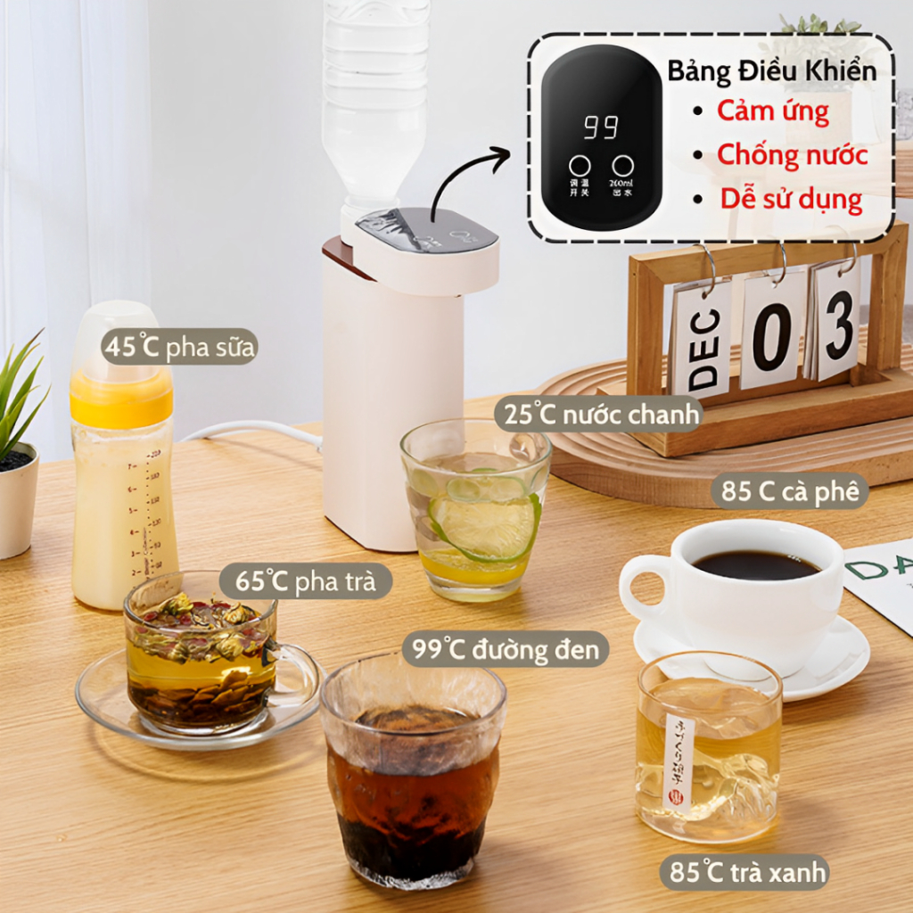 Máy làm nóng nước nóng tức thời để bàn gia đình di động 3 giây, máy bơm nước nóng du lịch mini, máy làm nóng 3s