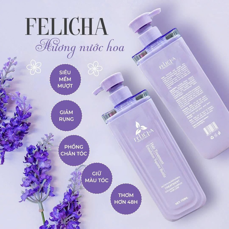 [ Chính Hãng ] Dầu gội  Felicha 750ml dưỡng tóc phục hồi và chăm sóc tóc