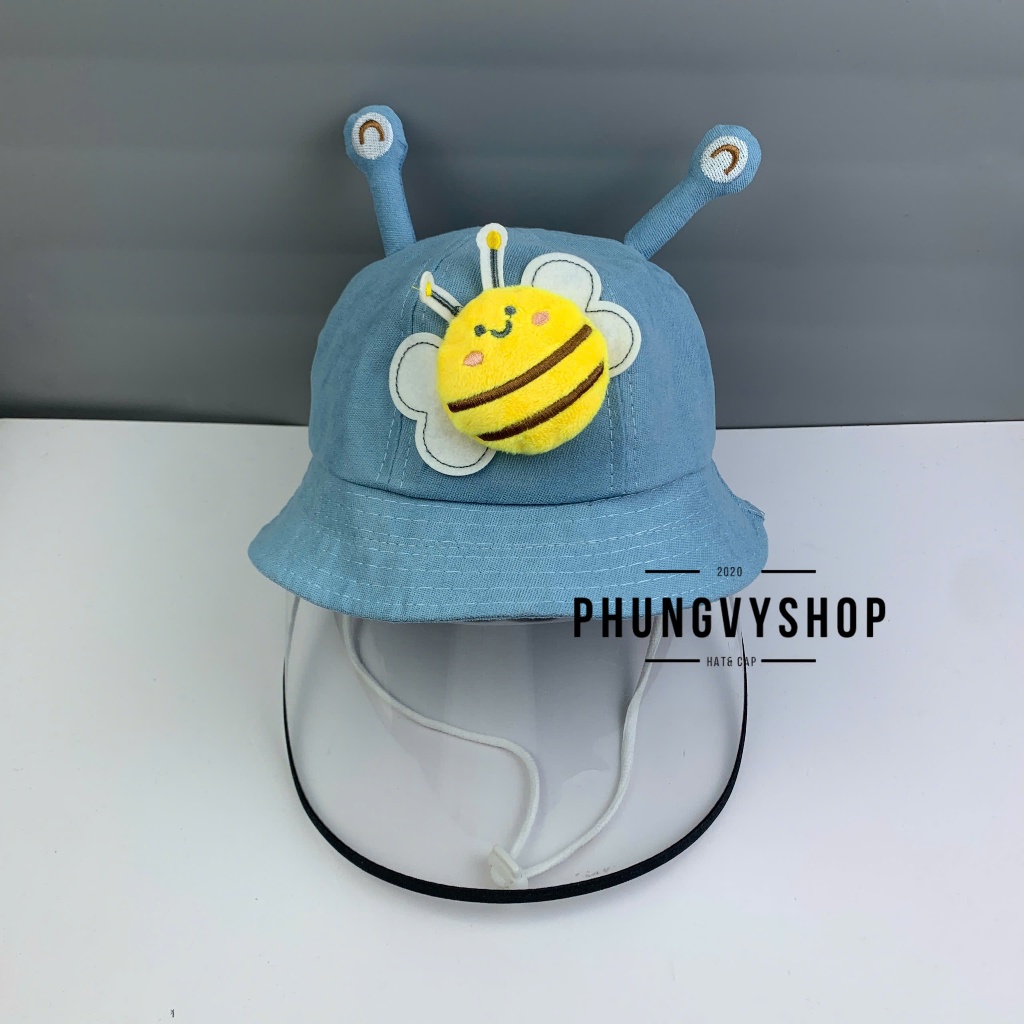 BÉ Dưới 2 Tuổi_Mũ chống giọt bắn chắn gió bụi mưa bucket tai bèo vành phungvyshop-nón / Bo "KIẾNG" CON ONG/