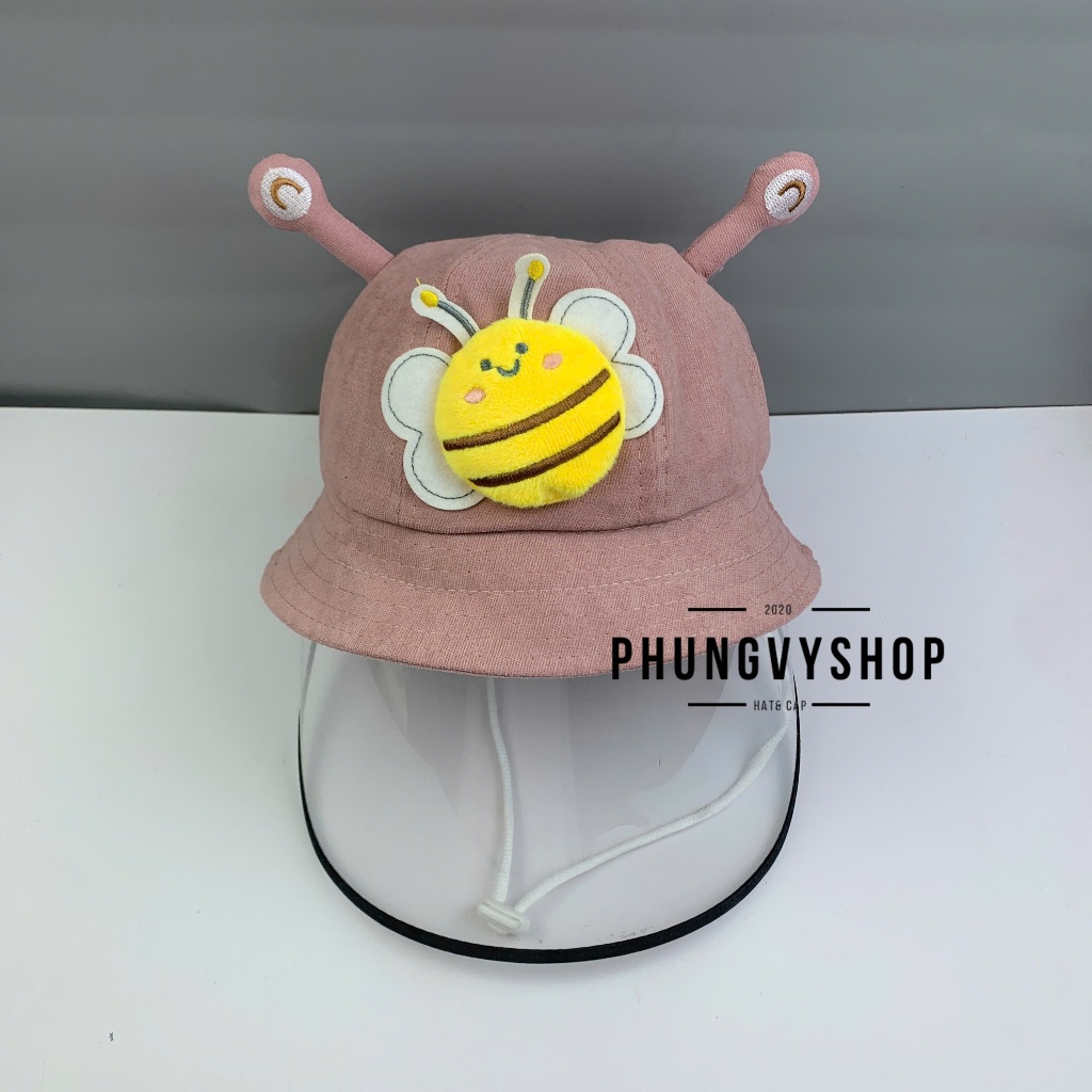 BÉ Dưới 2 Tuổi_Mũ chống giọt bắn chắn gió bụi mưa bucket tai bèo vành phungvyshop-nón / Bo "KIẾNG" CON ONG/