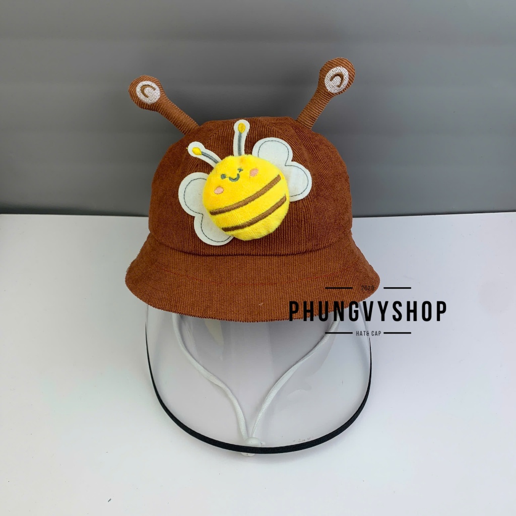 BÉ Dưới 2 Tuổi_Mũ chống giọt bắn chắn gió bụi mưa bucket tai bèo vành phungvyshop-nón / Bo "KIẾNG" CON ONG/