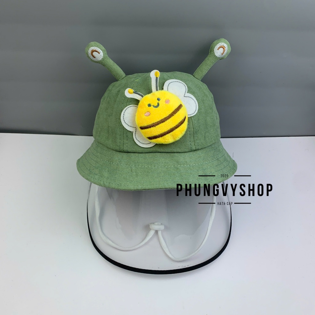 BÉ Dưới 2 Tuổi_Mũ chống giọt bắn chắn gió bụi mưa bucket tai bèo vành phungvyshop-nón / Bo "KIẾNG" CON ONG/