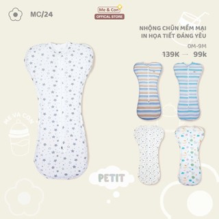 Nhộng Chũn Cho Bé Sơ Sinh  Me & Con+ Chống Giật Mình, Vải Petit Co Giãn, Mềm Mại Giúp Bé Ngủ Ngon