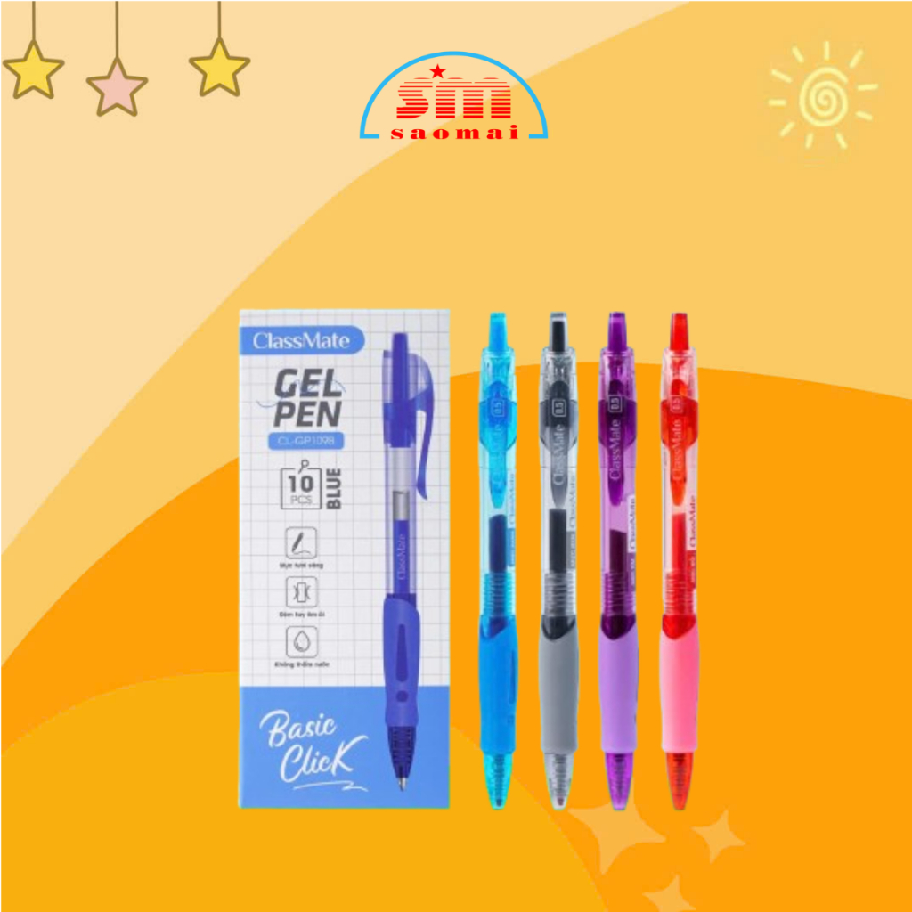 Bút Gel Bấm Classmate Ngòi 0.5mm, Bút Gel Nhiều Mẫu Mực, Thiết Kế Basic ...