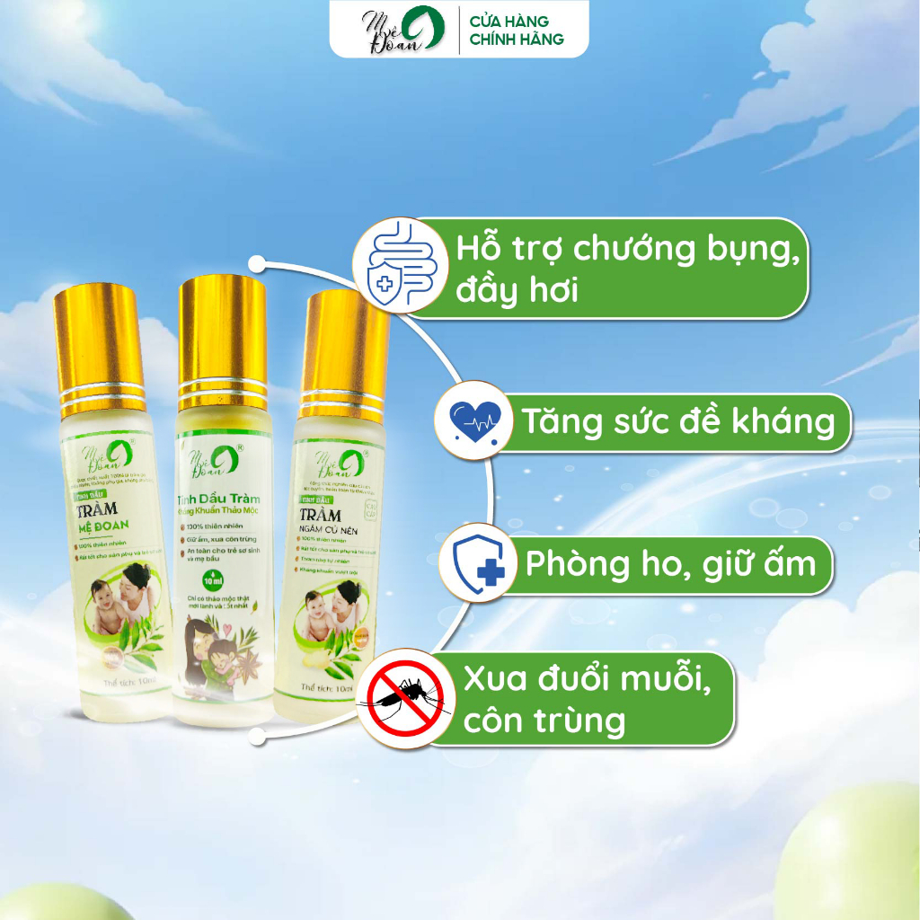 Ảnh - Tinh dầu tràm bi lăn Mệ Đoan thiết kế dạng lăn nhỏ gọn tiện lợi, phòng chống cảm gió, giữ ấm cơ thể dung tích 10 2