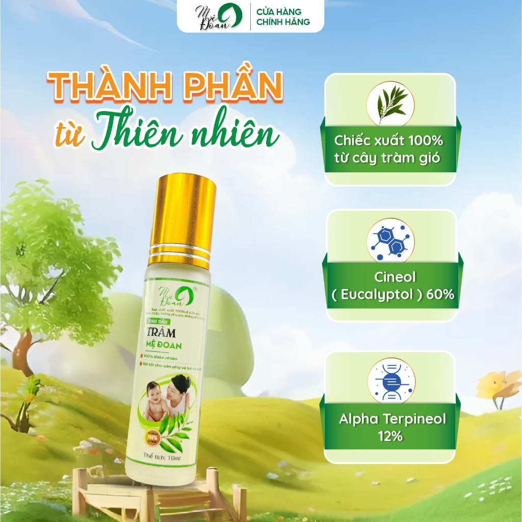 Ảnh - Tinh dầu tràm bi lăn Mệ Đoan thiết kế dạng lăn nhỏ gọn tiện lợi, phòng chống cảm gió, giữ ấm cơ thể dung tích 10 4