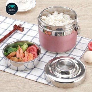 Cặp lồng đựng cơm inox 304 dung tích 1500ml, hộp đựng cơm thiết kế 2 tầng (hàng dày và nặng), hộp đựng cơm văn phòng