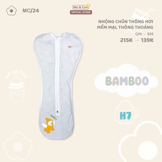 Nhộng Chũn Cho Bé Sơ Sinh Ngủ Ngon Me&Con - Vải Sợi Tre Thông Hơi Cao Cấp.