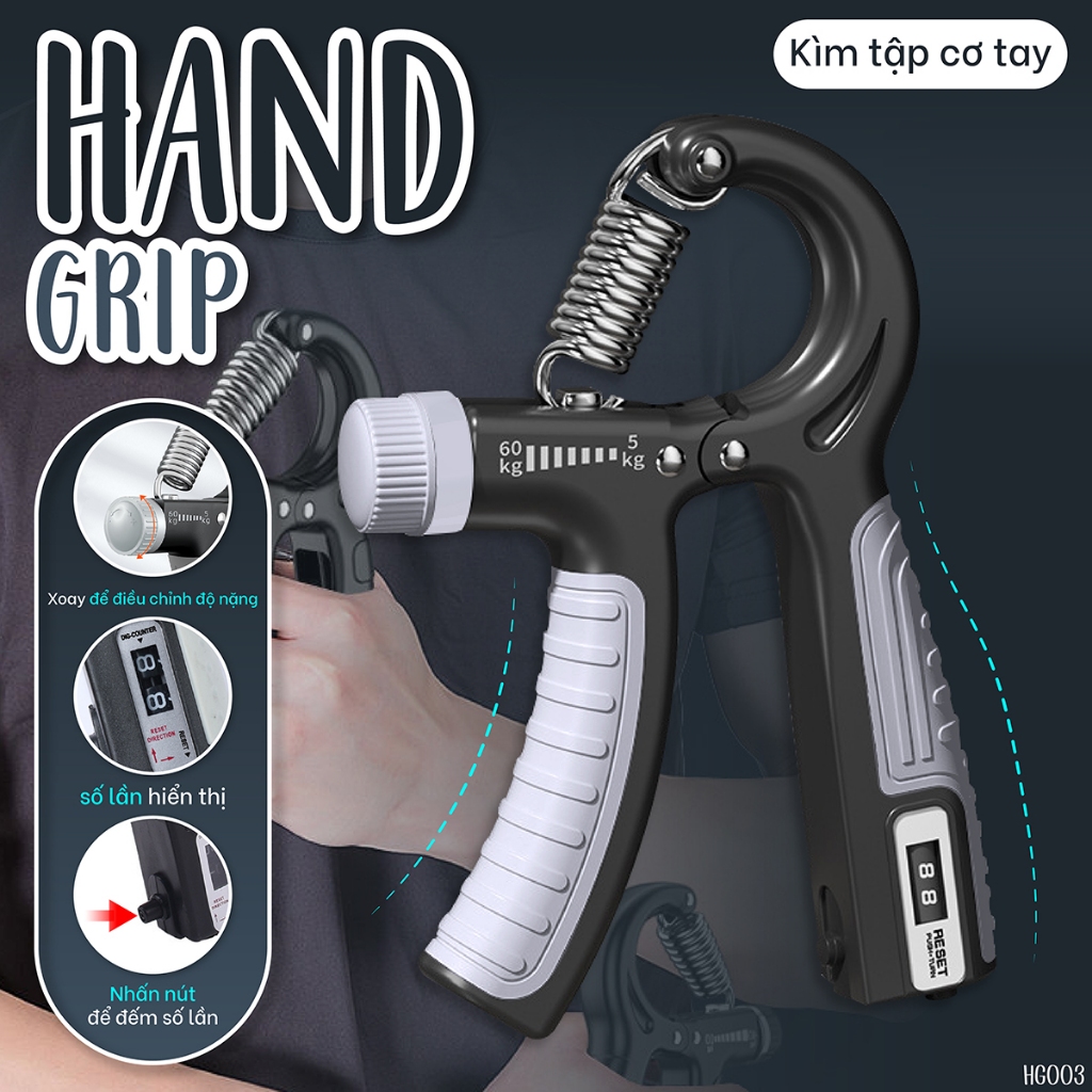 Ảnh BG- Kìm Tập Cơ Tay,Kìm Bóp Tay Dụng Cụ Tập Gym Tại Nhà Điều Chỉnh Lực Có Đếm 4