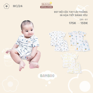 Bộ cộc tay cài thẳng cho bé nhà Mẹ và Con+ nhiều họa tiết đáng yêu vải sợi tre mềm mịn từ 5M đến 6Y