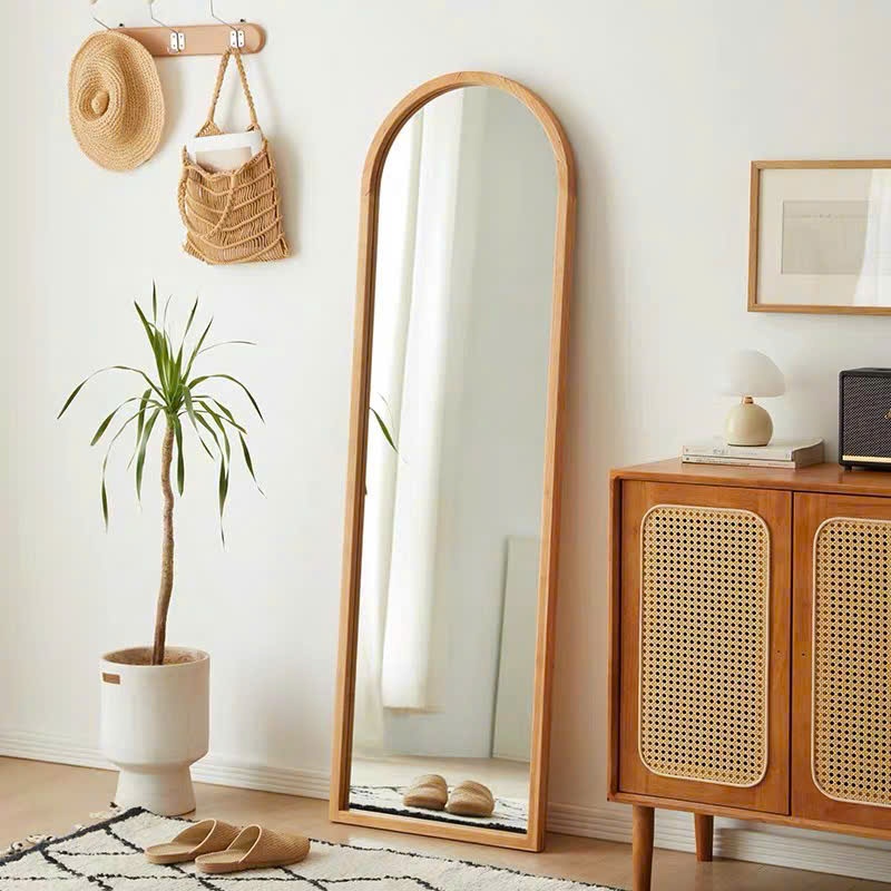 Ảnh Gương soi toàn thân khung gỗ tự nhiên VUADECOR nhiều màu treo tường kích thước 50x150cm 3