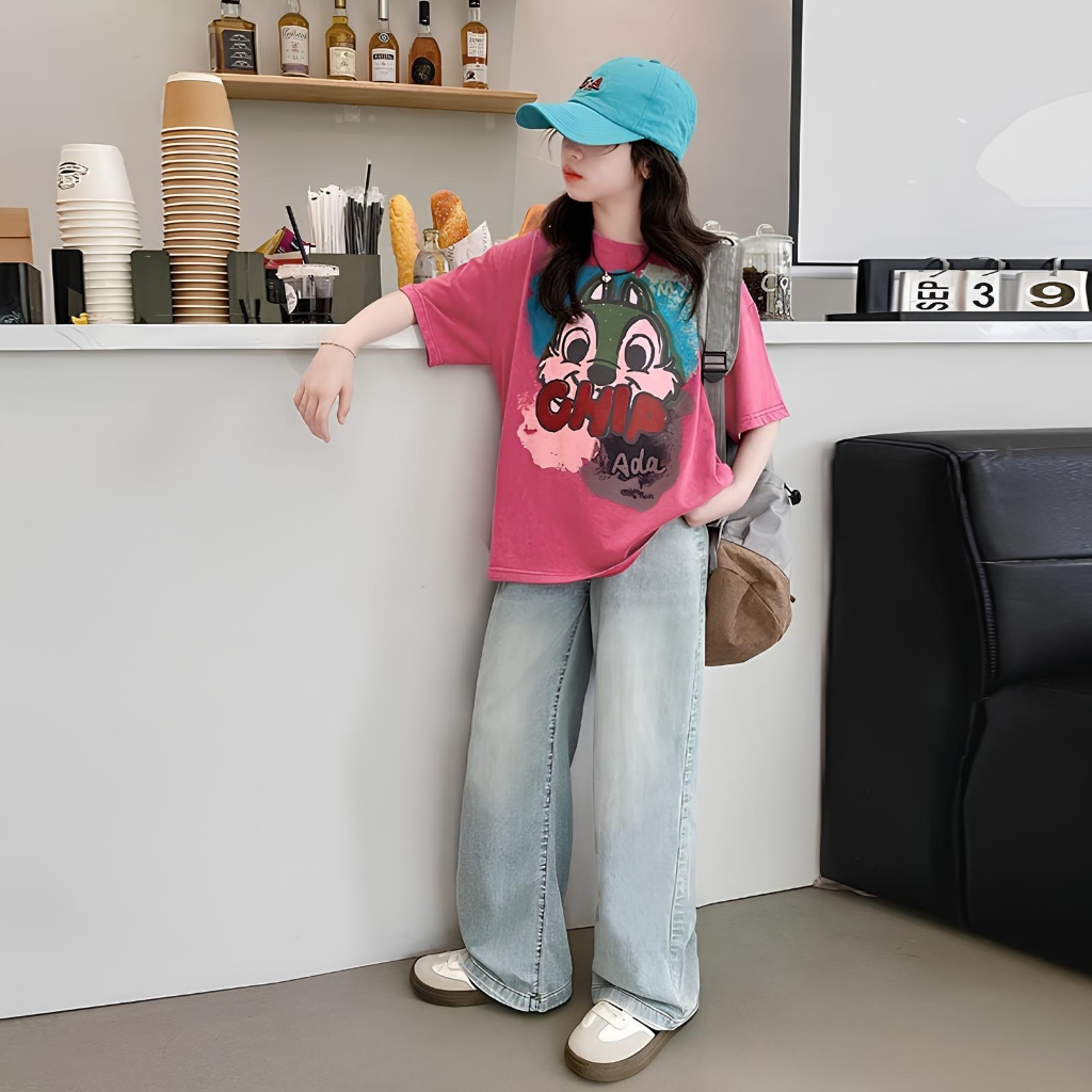 Áo phông sóc chip cho bé gái size đại Beeshop H25001