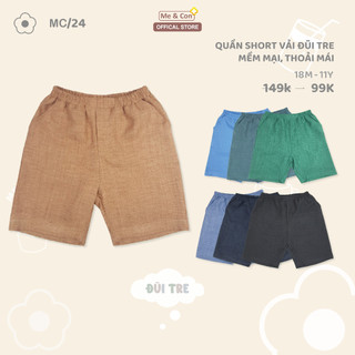 BST quần short thương hiệu Mẹ Và Con+ vải sợi tre dệt thoi thông hơi cho bé từ 18 tháng đến 11 tuổi