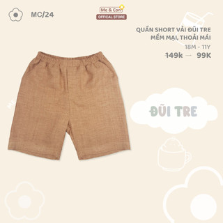Quần short nhà Me & Con+ cạp chun cho bé trai vải đũi tre mềm mịn, thấm hút mồ hôi