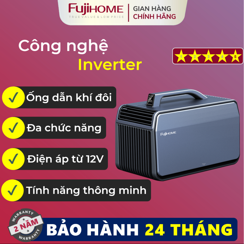 Máy điều hòa Mini Nhập Khẩu FUJIHOME PAC06-PRO, Điều hòa không khí di động Inverter - Kết nối bluetooth