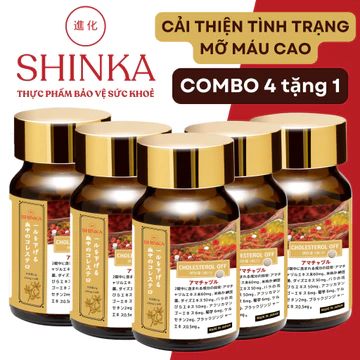 🎁[Combo 5 hộp] SHINKA Giảm mỡ máu, Ngừa đột quỵ, Giảm gan nhiễm mỡ