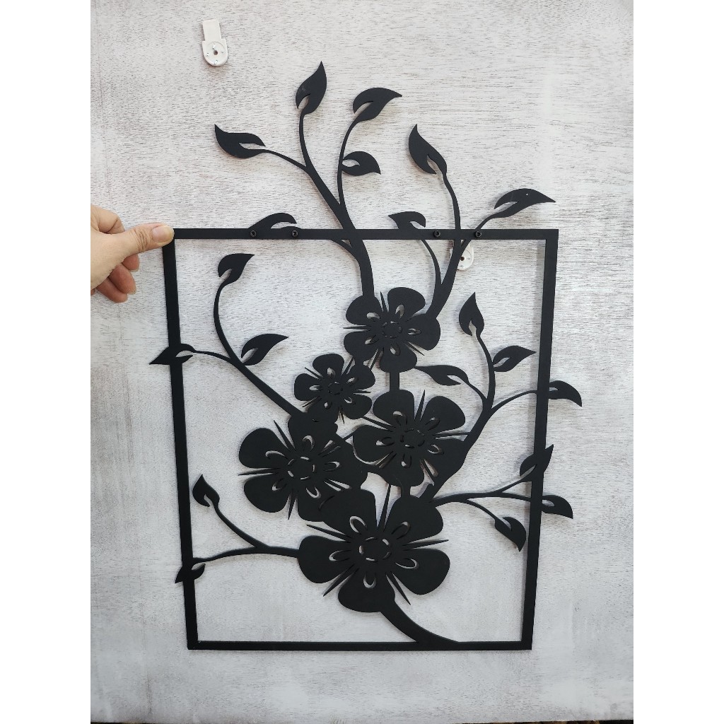 Tranh sắt CNC A14| Tranh sắt " Nhánh mai phú quý", Treo tường nghệ thuật, Decor Trang trí
