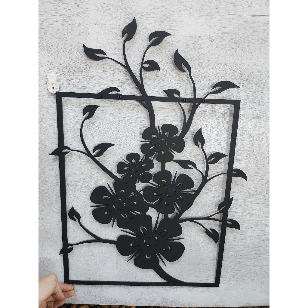 Tranh sắt CNC A14| Tranh sắt " Nhánh mai phú quý", Treo tường nghệ thuật, Decor Trang trí